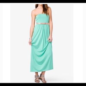 Green strapless maxi dress | maxi dress size small